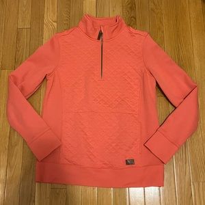 LLBean Quilted Quarter-Zip Pullover, Size Small